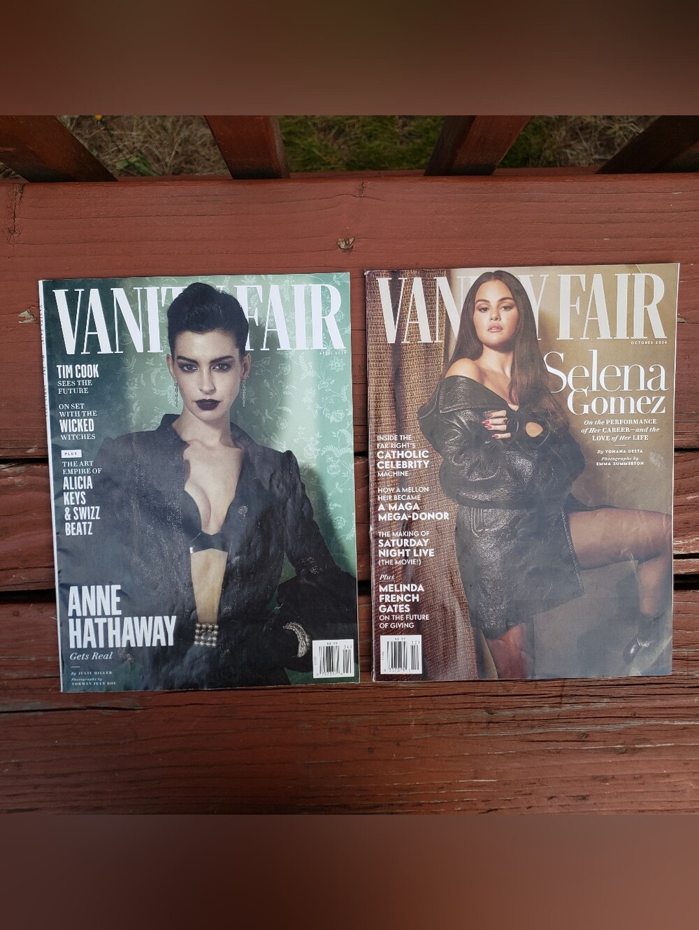 (2) Vanity Fair April Ann Hathaway & October 2024 Selena Gomez